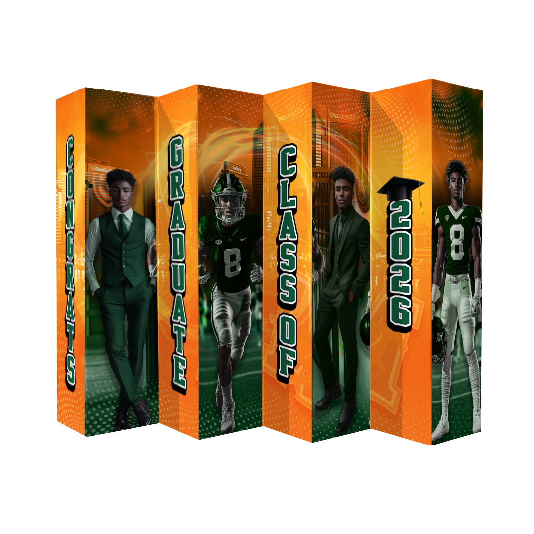 Graduation Accordion Wall 304 – Custom Printed Event Backdrop