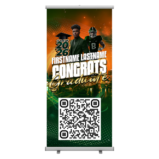 Graduation Retractable Banner 31x78 304 – Custom Pull-Up Display